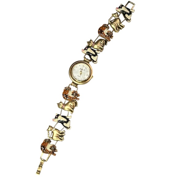 Vintage 1970s Jennie B Cat Slider Charm Watch
